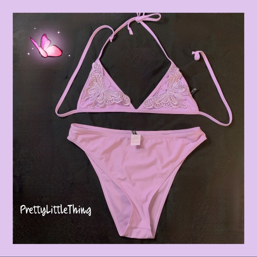 PRETTYLITTLETHING bikini top & bottom lilac size 8